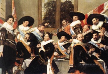 Banquete de los oficiales de la Compañía de la Guardia Cívica de St George 2 retrato del Siglo de Oro holandés Frans Hals Pinturas al óleo
